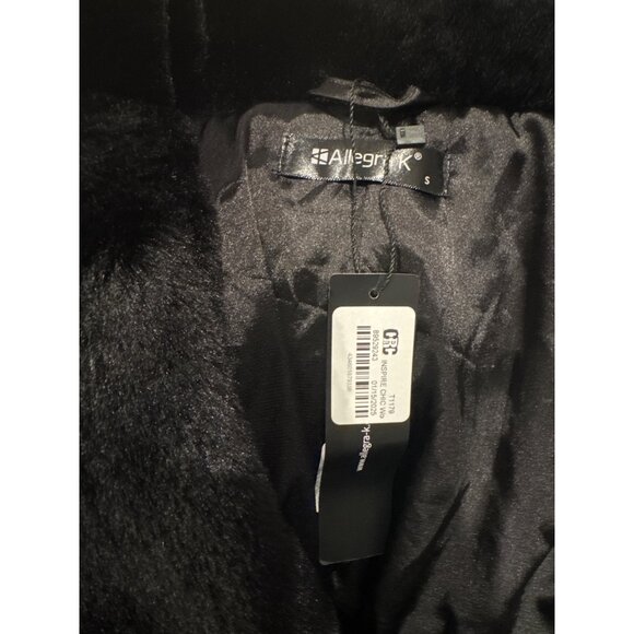 Allegra K Womens Faux Fur Jacket Black S - Picture 3 of 3